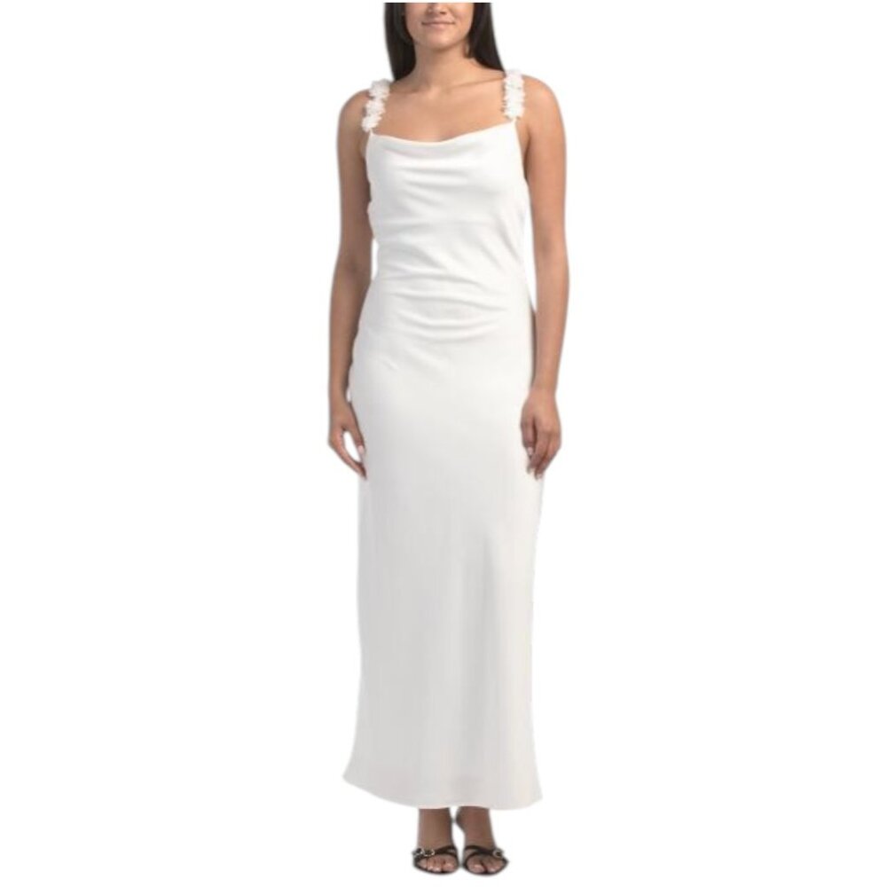 Thirty Thirty Cowl Neck Floral Strap Maxi Dress